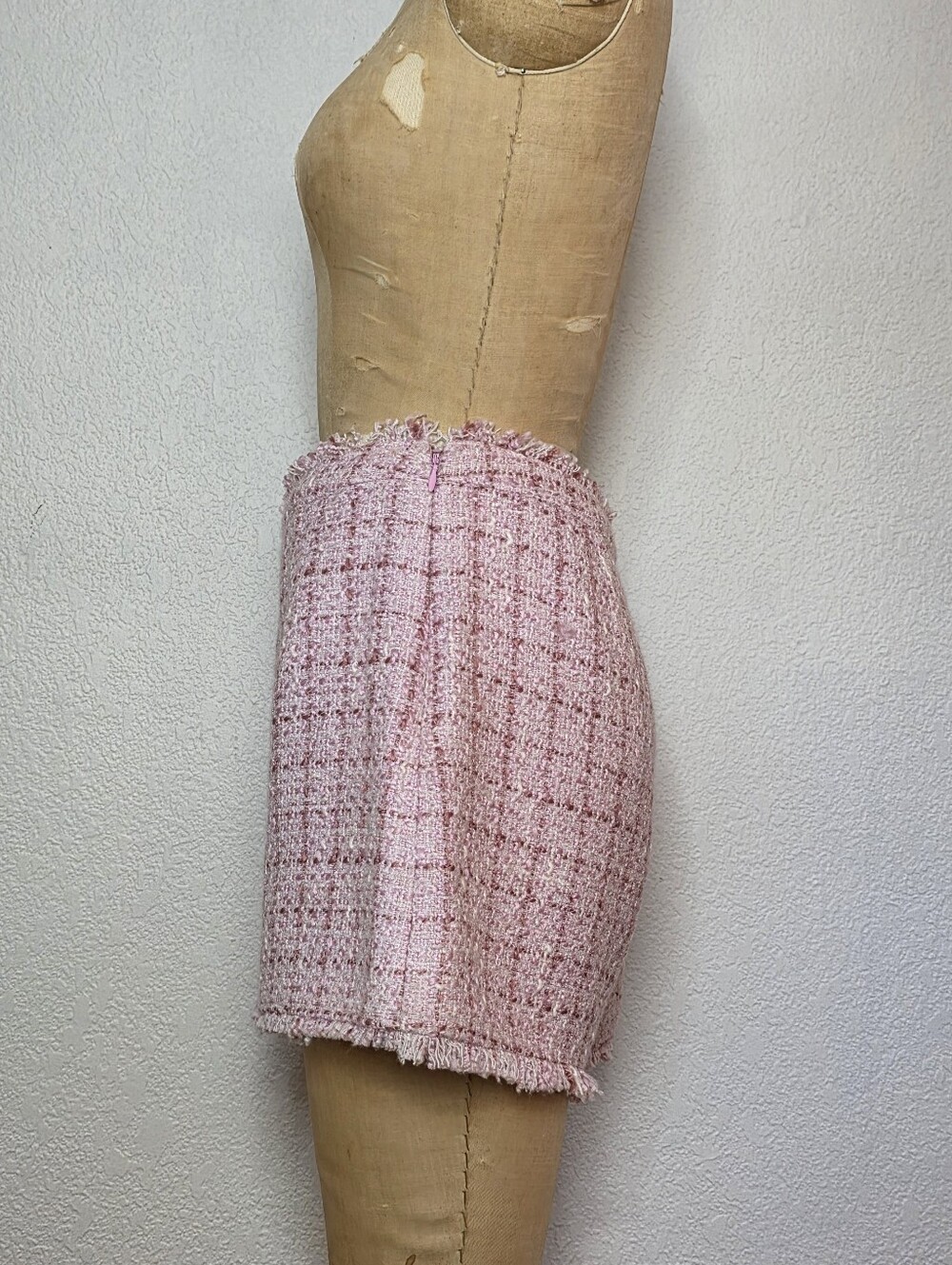 CINQ A SEPT Pink Tweed Coronado High Waisted Shorts - Picture 4 of 7